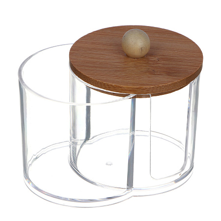 ЮНИLOOK Органайзер двойной с бамбуковой крышкой, 13,5х7,6х10,2см, PS, бамбук, ВЗ24-29