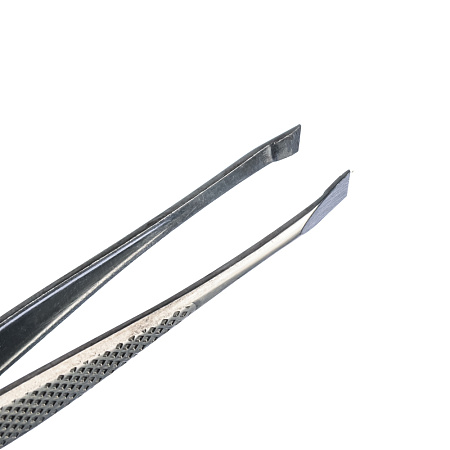 Пинцет для бровей скошенный тм ЮНИLOOK, хром, металл, 8,7см