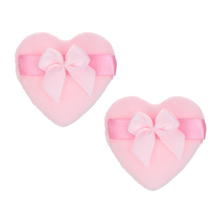 ЮНИLOOK Спонж-пуховка в виде сердца, 2 шт, полиэстер, ППУ, 4,5х4,7см, 3 цвета