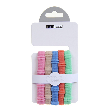 ЮНИLOOK Резинки для волос, 5шт, полиэстер, 5,5см, 6 цветов, ACS-12