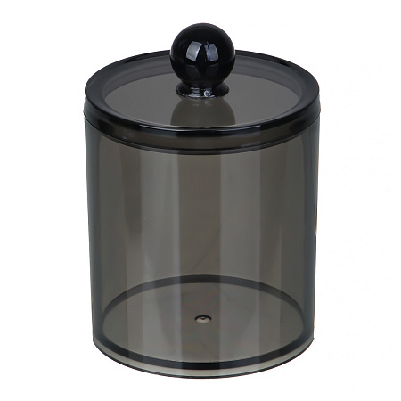 ЮНИLOOK Органайзер косметический прозрачный с крышкой, 8,2х8см, PS, черный, ВЗ24-33