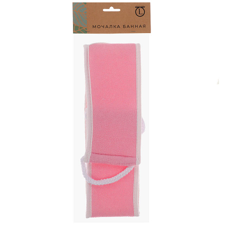 ЮL Мочалка лента банная с ручками с эффектом пилинга, сизаль, полиэстер, поролон, 68х10см, 3 цв.