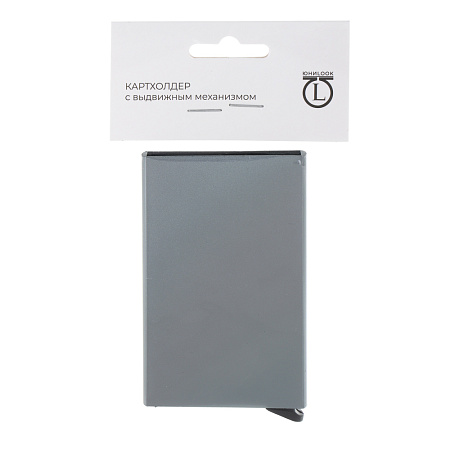 Кардхолдер с выдвижным механизмом на 8 карт тм ЮL, алюминий, пластик, 9,5х6,3см, 3 цвета