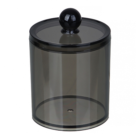 ЮНИLOOK Органайзер косметический прозрачный с крышкой, 8,2х8см, PS, черный, ВЗ24-33