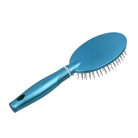 Расческа массажная тм ЮНИLOOK, с металл.зубчиками, пластик, 24,2х7см, 4 цвета