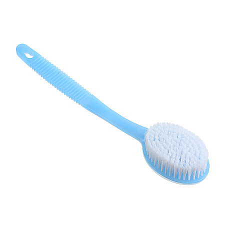 ЮL Щетка для тела с искусств. щетиной на пластиковой ручке, 34см, 3 цвета