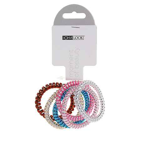 Резинки-пружинки ЮНИLOOK 6шт, d5см, пластик, 6 цветов, ACS-57