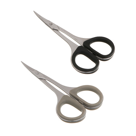 Ножницы маникюрные для кутикулы тм ЮНИLOOK, сталь, силикон, 9 см, 2 цвета