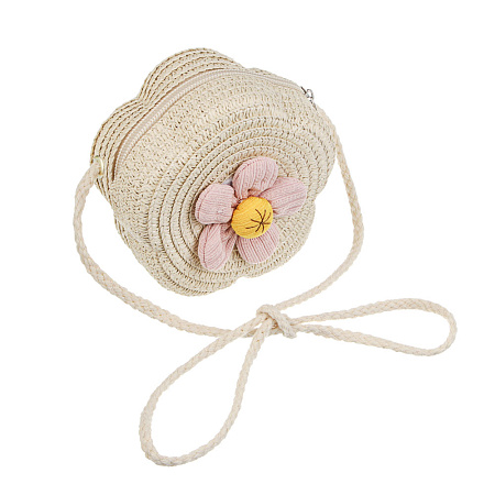 Сумка плетенная с декором на длинном ремне, тм ЮL, 11-12x6 см, папирус, полиэстер