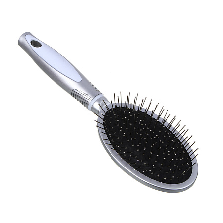 Расческа массажная тм ЮНИLOOK, с металл.зубчиками, пластик, 24,2х7см, 4 цвета