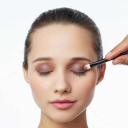 ЮНИLOOK Кисть для нанесения и растушевки сухих и кремовых текстур, иск.ворс, дерево, металл, 15,4см