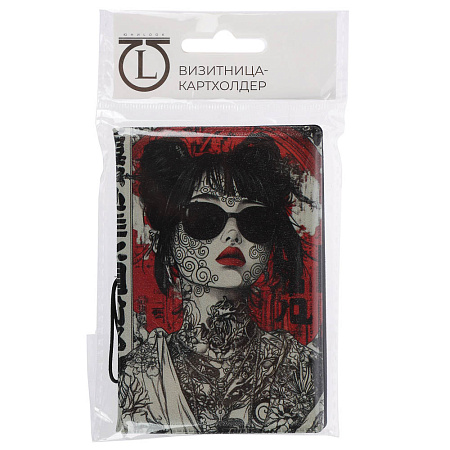 Визитница-картхолдер тм ЮL на 10 карт с удерживающей резинкой, ПВХ, 10,4х7см, 6 дизайнов
