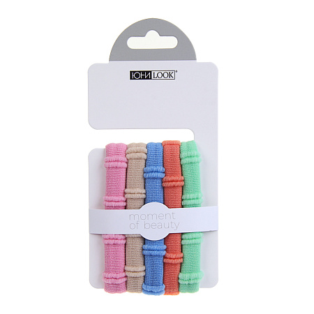 ЮНИLOOK Резинки для волос, 5шт, полиэстер, 5,5см, 6 цветов, ACS-12