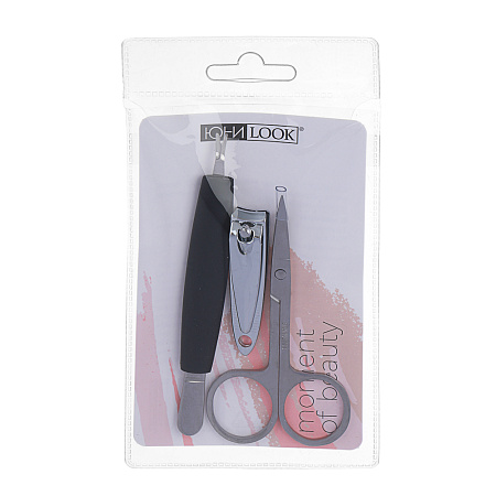 ЮНИLOOK Набор маникюрный 3 пр. (триммер с пушером, книпсер, ножницы), арт.10-10