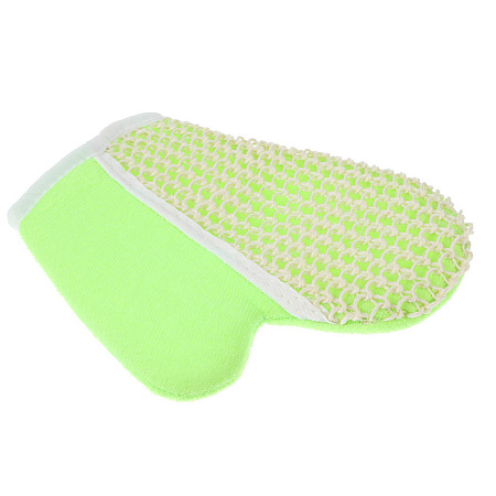 ЮL Мочалка варежка банная, сизаль, полиэстер, поролон, 21,5х18см, 3 цвета, МЭ24-02