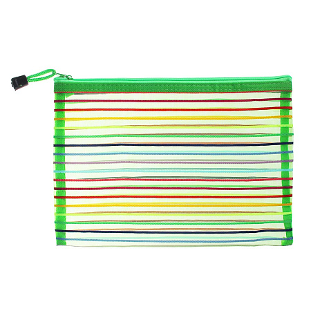 Конверт универсальный тм ЮL "Мультиколор", А5, на молнии 25х18см, полиэстер сетка, 6 цветов