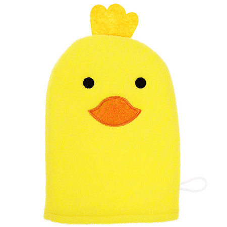 ЮL Мочалка рукавичка для ванны и душа в виде зверюшек, полиэстер, 18х13см, 3 дизайна, МС24-08