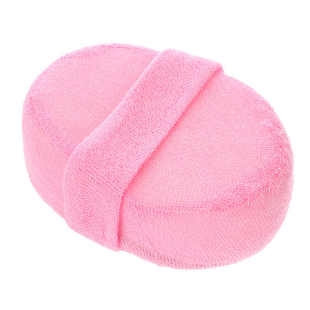 ЮL Мочалка банная объемная овальная на поролоне, рами, хлопок, 14,5х11х4,5см, 3 цвета, МЭ24-01