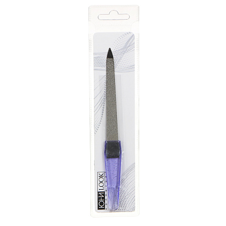 ЮНИLOOK Пилка для ногтей алмазная 2-х сторонняя, 180/180 грит, сталь, пластик, 15см, 3 цвета