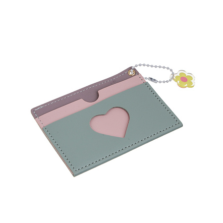 Кардхолдер с окном 3 отделения тм ЮL Sweet Heart, ПВХ, 10,5х7,5см, 4 цвета, С394-1Н