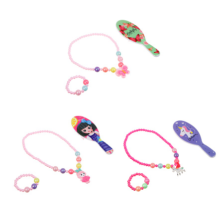 BY Русские супергерои Набор детской бижутерии в рюкзаке 19х14х5см: бусы, браслет, расческа, 3 диз.