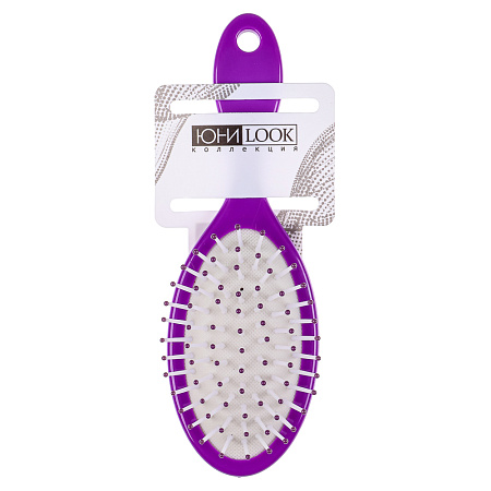 Расческа массажная тм ЮНИLOOK, пластик, 17,7х5,7см, 4 цвета