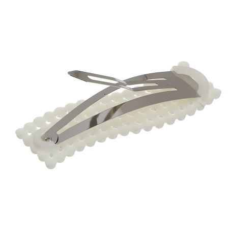 Зажим для волос со стразами 2шт, тм ЮНИLOOK, 6-8см, металл, искусствен. жемчуг, 6 дизайнов, #14