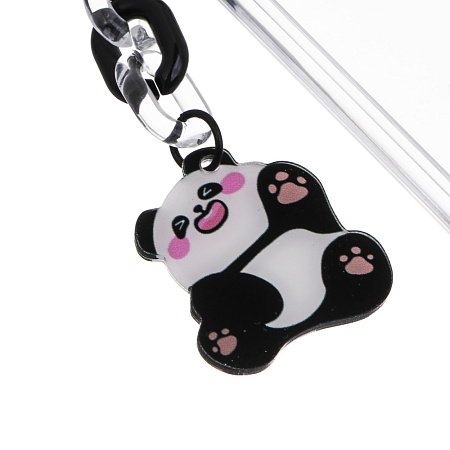 Чехол брелок для пропуска тм ЮL Pan-Da! на пружинке, пластик, металл, 10,5х6,5см, 4 дизайна