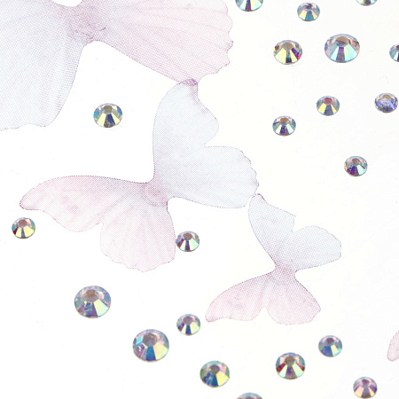 Наклейки и стразы для лица и тела тм ЮНИLOOK ,8х12 см, акрил, полиэстер, 3 дизайна,  ВЗ24-44