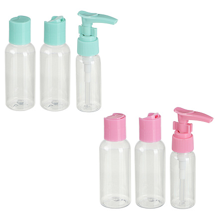 Набор для косметики дорожный 3 предмета (2 шт-50 мл, 1шт-30мл) тм ЮНИLOOK, пластик, 2 цвета