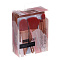 ЮНИLOOK Набор кистей в пластиковом футляре с зеркалом 5шт, 11,1x8,5см, пластик, ворс нейлон