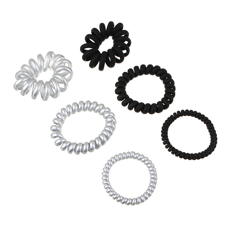 Резинки-пружинки для волос ЮНИLOOK,  3шт, d5-5,5см, пластик, 2 цвета, ACS-101