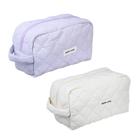 ЮL Косметичка стеганая дутая с боковой ручкой Килт, 100% ПЭ, 24х13х10см, 2 цвета