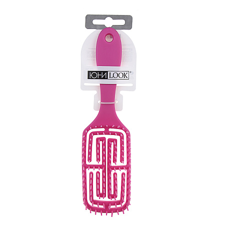 Расческа массажная, продувная тм ЮНИLOOK, пластик, 20,5x5,5см, 4 цвета