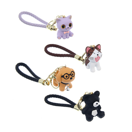 Подвеска брелок тм ЮL Мой питомец, пластик, металл, 4-5 см,  4 дизайна