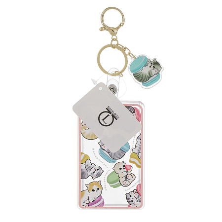 Чехол брелок для пропуска тм ЮL Lovely Kitten с шармом, пластик, металл, 10,5х6,5см, 4 дизайна