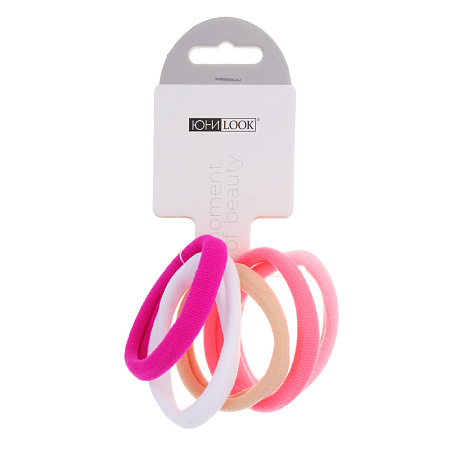 Резинки для волос ЮНИLOOK, 5шт, d5см, полиэстер, 3 микса цветов, ACS-53