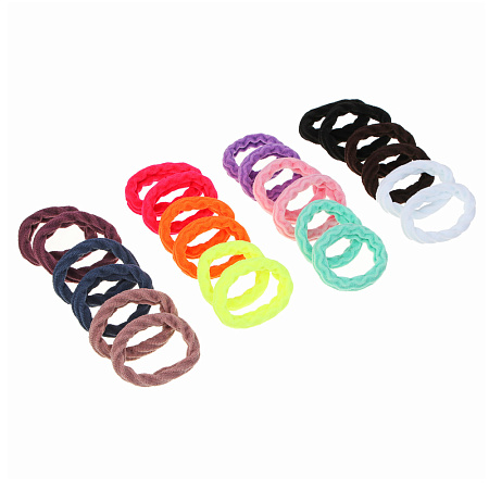 Резинки для волос ЮНИLOOK, 6шт, d4,5см, нейлон, 4 микса цветов, ACS-54