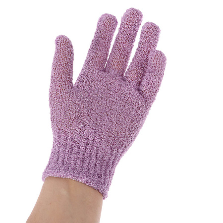 Мочалка перчатка тм ЮL с отшелушивающим эффектом, полиэстер, 18см, 5 цветов, МС24-06