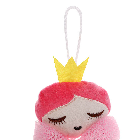 ЮL Мочалка банная для тела, полиэтилен, полиэстер, 50гр, 2 дизайна, МС24-04