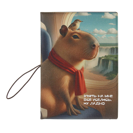 Обложка для паспорта тм ЮL с отд.для карт и удерживающей резинкой, ПВХ, 13,7х9,6см, 6 дизайнов, #3