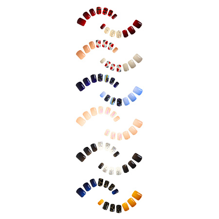 ЮНИLOOK Набор накладных ногтей на клеевой основе, 24 пластины однотонные, 6 пластин с декором