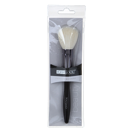 ЮНИLOOK Кисть для румян и сухих текстур, натуральный ворс, дерево, металл, 18см
