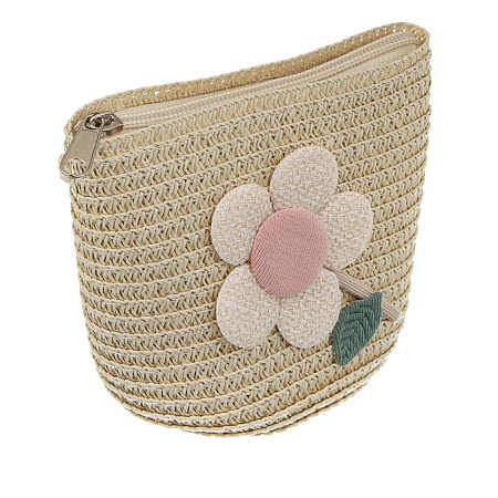 Сумка плетенная с декором на длинном ремне, тм ЮL, 12x6 см, папирус, полиэстер