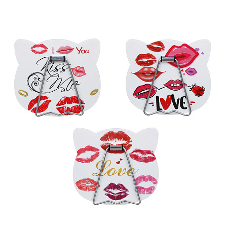 Зеркало настольное тм ЮНИLOOK, металл, стекло, пластик, 16x14,5см