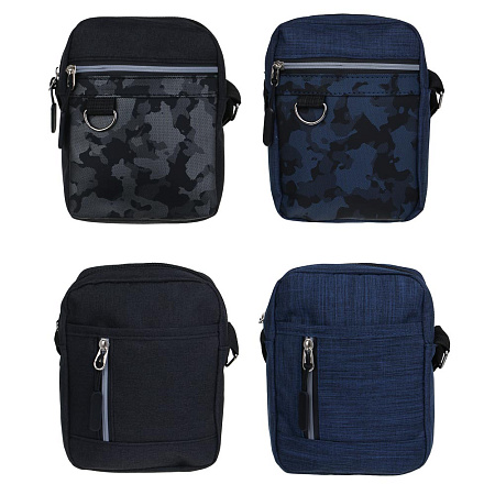 ЮL Глео Сумка мужская на длинном ремне, ПЭ, 18х14х6см, 2 дизайна, 2 цвета, КЖС24-06