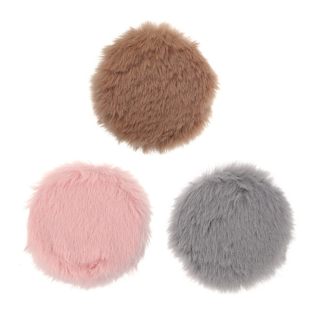 ЮНИLOOK Фурри Зеркало карманное, полиэстер, пластик АБС, стекло, диаметр 7,2см, 3 цвета