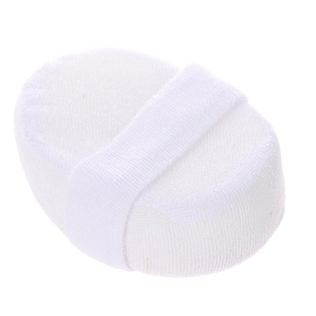 ЮL Мочалка банная объемная овальная на поролоне, рами, хлопок, 14,5х11х4,5см, 3 цвета, МЭ24-01