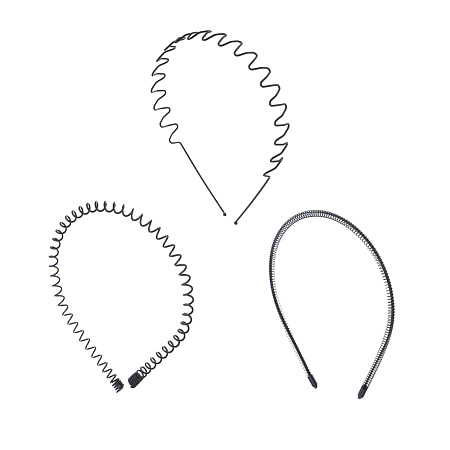 Ободок для волос ЮНИLOOK, 0,5-1,7см, металл, 3 дизайна, ACS-103