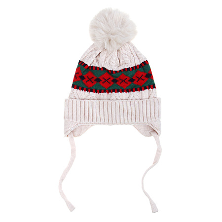 GALANTE Шапка детская с подкладом на завязках, р-р 50-52, 2 цвета, СЗШ24-23